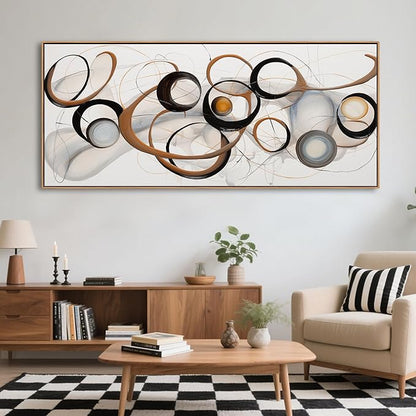 Large Framed Wall Art Living Room Wall Decor Framed Abstract Canvas Wall Art Bedroom Wall Decor Above Bed Office Decorations for Work Modern Artwork Wood Frame 31×70IN