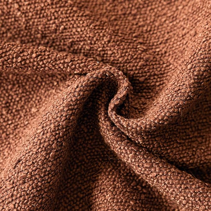 Foindtower Decorative Textured Boucle Throw Pillow Covers Accent Solid Pillow Cases Neutral Soft Cozy Couch Cushion Case for Chair Sofa Bedroom Living Room Home Decor 16x16 Inch,1PC,Burnt Orange Hazel