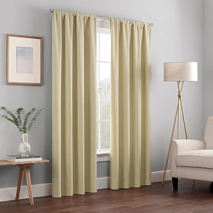 ECLIPSE Kendall Modern Blackout Thermal Rod Pocket Window Curtain for Bedroom or Living Room (1 Panel), 42 X 54, Cafe