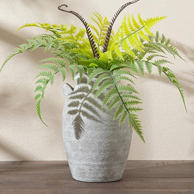 Ceramic Flower Vase with Handles,9.76 Inch Large Decorative Vase,Rustic Farmhouse Vase for Living Room Bedroom Kitchen Table Office Centerpiece Decorations, Holiday & Wedding