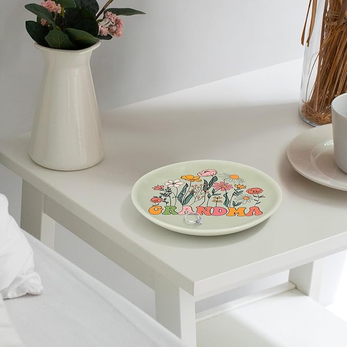 JoycuFF Grandma Gifts from Granddaughter Grandson Grandma Birthday Christmas Mother's Day Trinket Tray Ring Dish