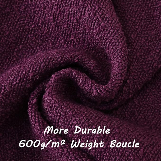 FUTEI Pack of 2 Purple Decorative Throw Pillow Covers 20x20 Inch Soft Cozy Solid Boucle Textured Cushion Case,Modern Home Decor for Couch Bed Living Room