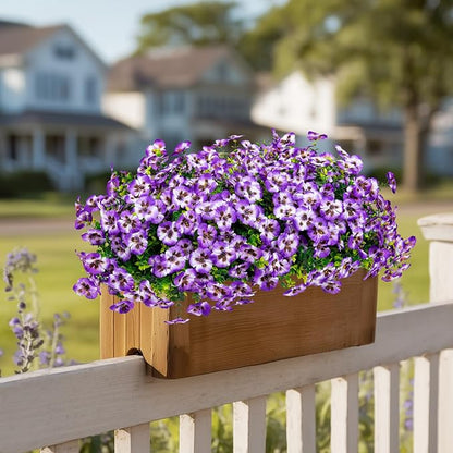 Artificial Flowers, 24 Bundles, Decorative Bouquets for Home, Wedding, Garden, Office Decor (Purple White)