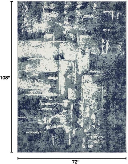 LUXE WEAVERS Abstract Modern Area Rug, Blue 6x9
