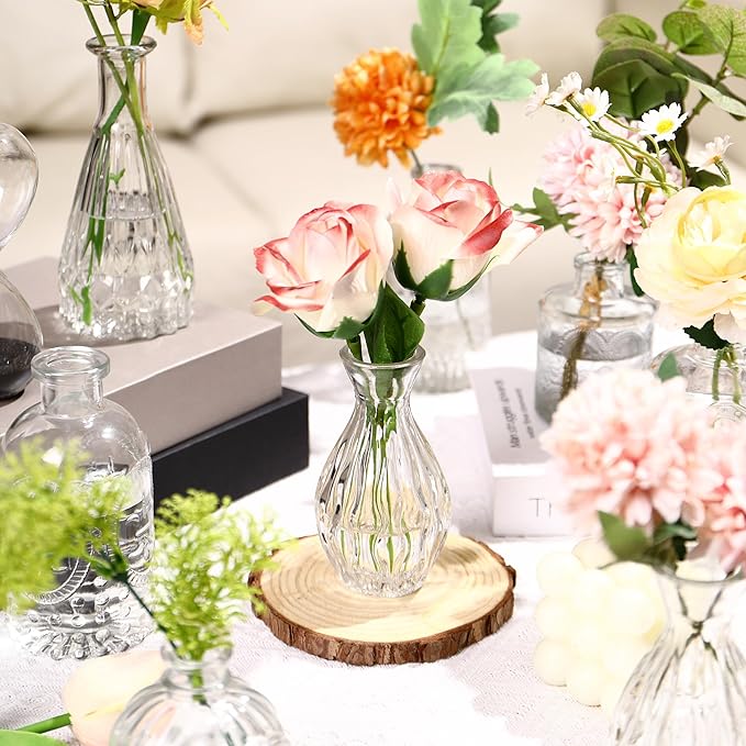 Glass Bud Vases Set of 60, Small Glass Vase for Flowers, Clear Small Vases for Centerpieces, Vintage Bud Vase in Bulk for Wedding, Party, Events, Reception, Home Decor