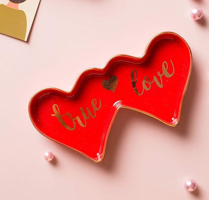 Stephanie Imports Ceramic Trinket Plate and Decorative Jewelry Dish (True Love)