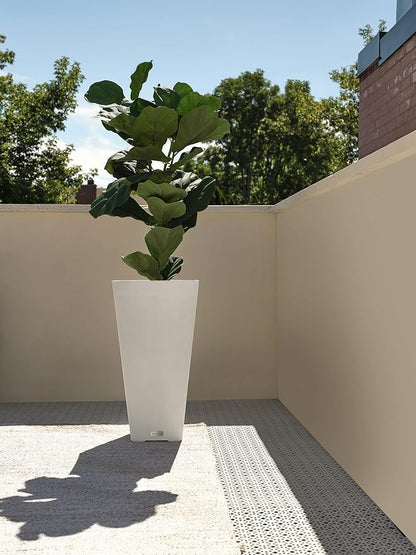 Veradek V-Resin Indoor/Outdoor Taper Planter, 2-Pack (26 inch, White)