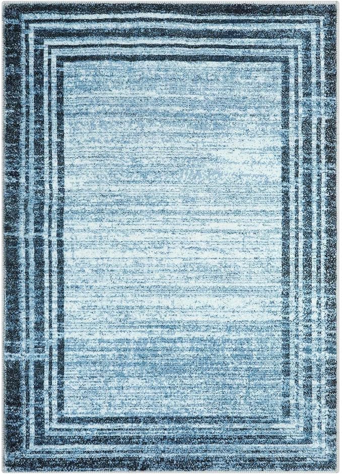 Lahome Abstract Area Rugs 5x7,Washable Modern Rugs for Living Room Non-Slip,Low-Pile Soft Rug Minimalist Bordered Floor Carpet for Bedroom Dining Room Entryway Indoor