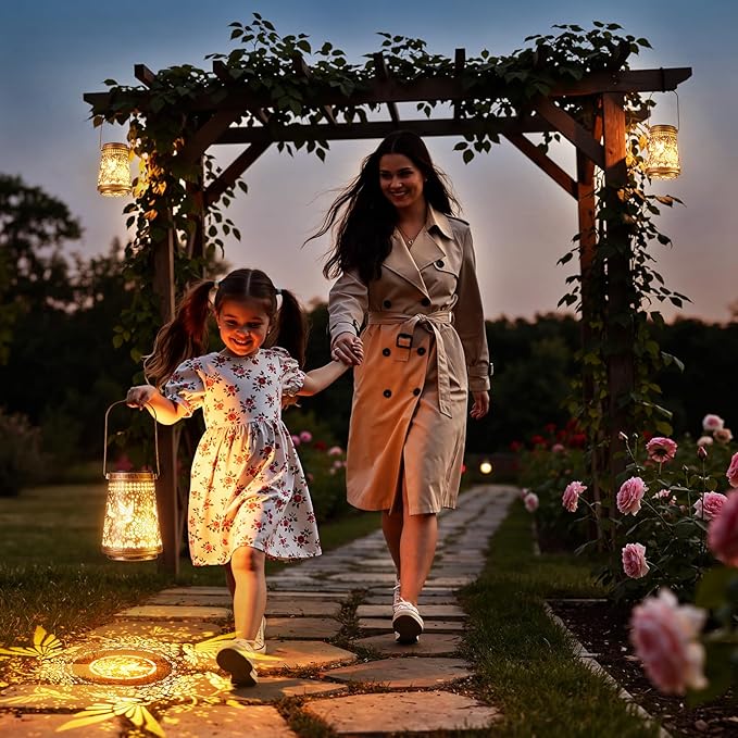 4 Pack Solar Lanterns Outdoor Waterproof Birthday Gifts for Women Mom Grandma, Hollowed-Out Metal Hummingbird Hanging Solar Lantern Lights Outdoor Decor, 2 Modes Lights Decor for Yard, Patio