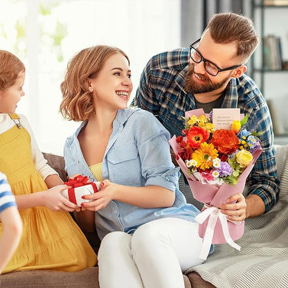 TINGE TIME Aritifical Flowers Bouquet, Rainbow Roses Gift Bouquet, Birthday Gifts for Women, Eternal Roses Bouquet for Grandma Wife Anniversary Housewarming
