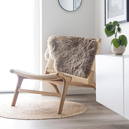 Sheepskin Long Hair 2x3 ft | Bedside Rugs for bedrooms, Sofa, Chair or The Dining Table | Each Sheepskin Rug is Unique and Created by Nature | Small Fluffy Rug in Color Light Brown