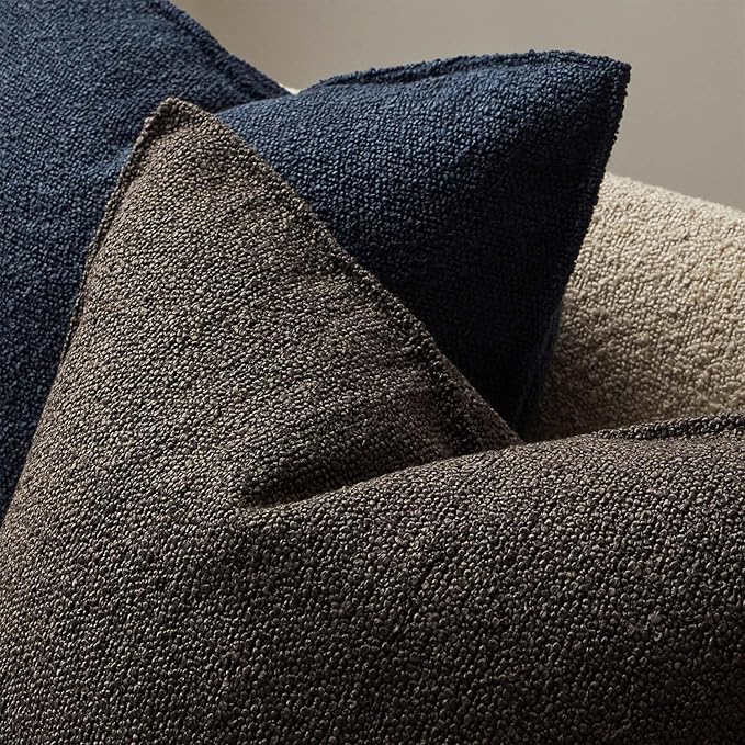 JUSPURBET 14x24 Pillow Covers Set of 2 Decorative Throw Pillow Covers Case for Couch Sofa Bed Soft Boucle Textured Lumbar Cushion Covers with Hidden Zipper for Home Decor Living Room,Dark Coffee