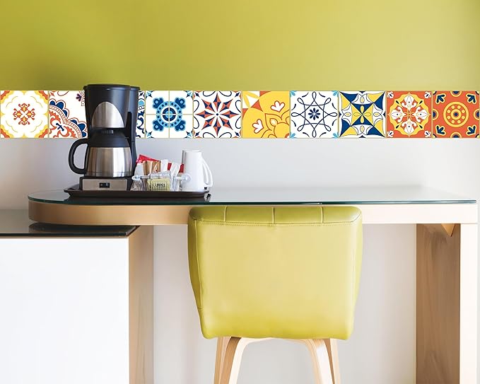 FLFK Wallpaper Border Tile Stickers Peel and Stick Wall Border for Kitchen Backsplash Bathroom Shower Room, 6"x240"