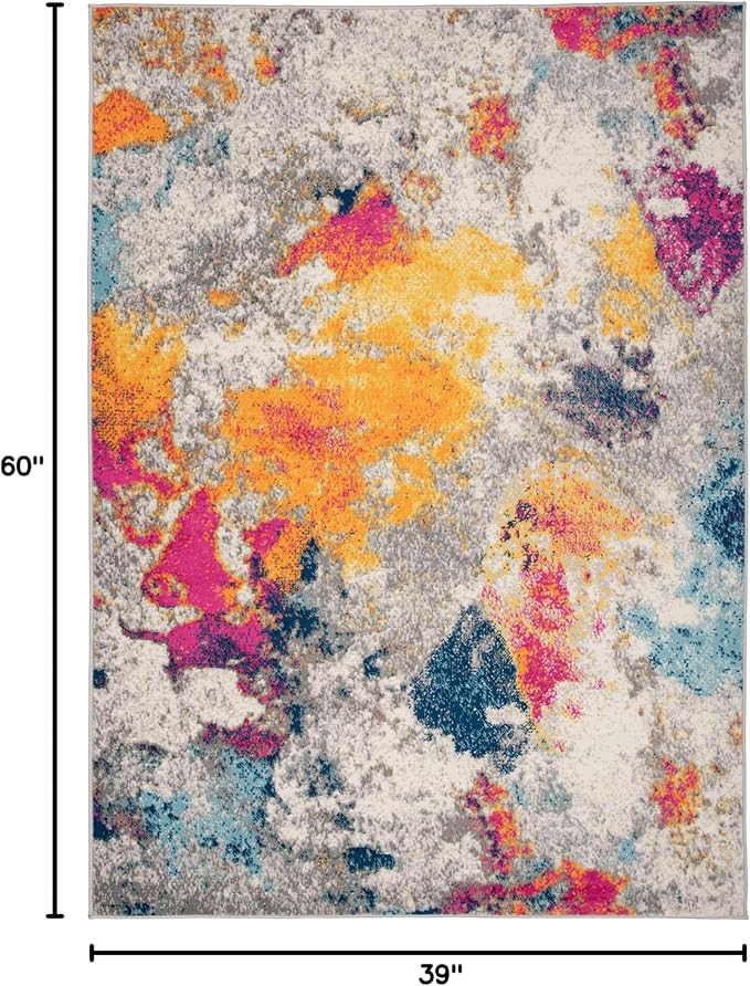 Rugshop Sky Collection Modern Abstract Area Rug - 3'3" x 5' Multi