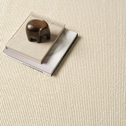 Revival Rugs Stripe 3'11"x6'1" Machine Washable Area Rug for Kitchen Bedroom - 100% Recycled Oeko-TEX Certified, Medium Pile, Beige, Cream