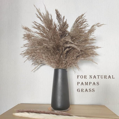 10" Black Vase - Tall Black Ceramic vase for Flower, Simple Matte Black Vases for Pampas Grass, Minimalist Farmhouse Boho vases for Centerpieces, Home Decor, Bathroom Decor