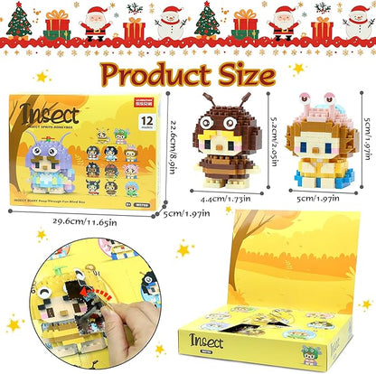 12 Days Advent Calendar 2025 Kids, 12 Packs Insects Building Blocks Set, Advent Calendar 2025 Boys for 6+ Years Old, Christmas Gifts for Girls and Boys, Party Favors (Insect)