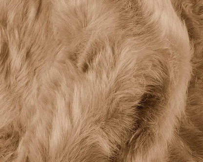 Luxe Gordon Faux Fur Rug with Soft and Fluffy Pile | Machine Washable Living Room Rug with Anti-Slip Backing | Cruelty-Free Area Rugs for Office or Bedroom, Tan, 6 ft x 6 ft