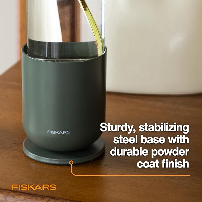 Fiskars Plant Propagation Set, 3 Pieces – Decorative Glass Propagation Vases with Metal Bases for Rooting Plant Cuttings and Hydroponic Displays