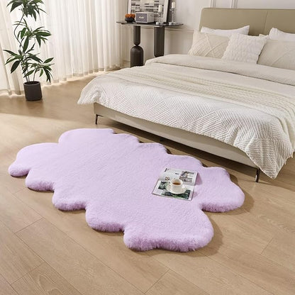 1700GSM Fuzzy Faux Sheepskin Fur Area Rug,Extra Soft Faux Fur Mat,Fluffy Shaggy Fur Rug for Bedroom Living Bedside Rug Room Decor-Lavender, 2 x6 ft