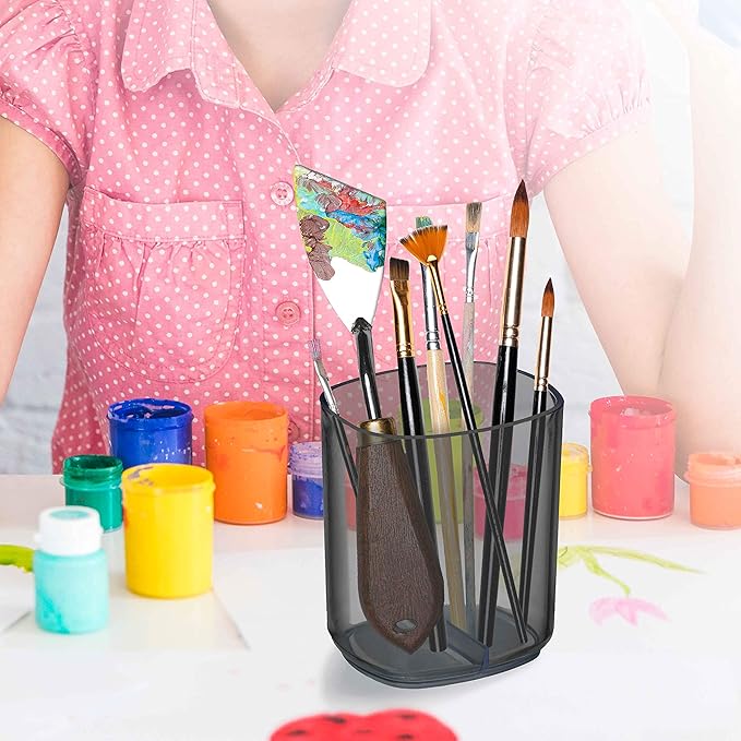 Acrimet Jumbo Pencil Holder, Pen Cup, Caddy Super-Sized Desktop Organizer for Students, Artists and Professionals (Plastic) (Smoke Color)