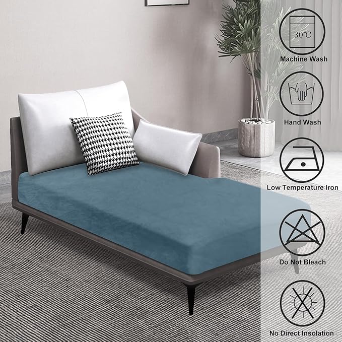Couch Cover 1 Piece Chaise Lounge Cover Velvet Sectional Couch Cushion Covers Separate L Shape Sofa Slipcovers Furniture Protector for Dogs Pets (Chaise or Sofa 3-Seater, Teal)