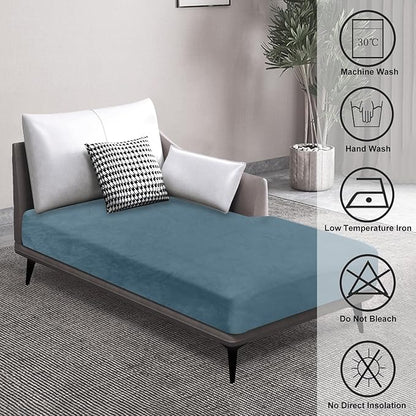 Couch Cover 1 Piece Chaise Lounge Cover Velvet Sectional Couch Cushion Covers Separate L Shape Sofa Slipcovers Furniture Protector for Dogs Pets (Chaise or Sofa 3-Seater, Teal)