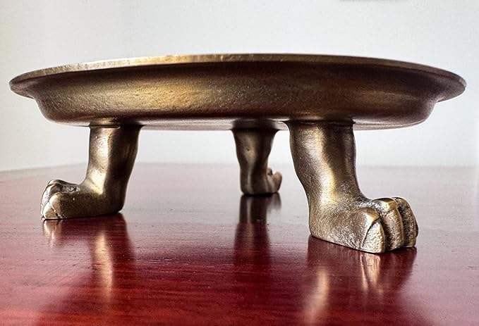 100% Solid Brass Clawfoot Tray - Brass Tray - Candle Holder -Antique Candle Holder - Jewelry Holder - Candle Stand - Jewelry Dish - Trays for Decor - Fits up to 3.5" Diameter Candles