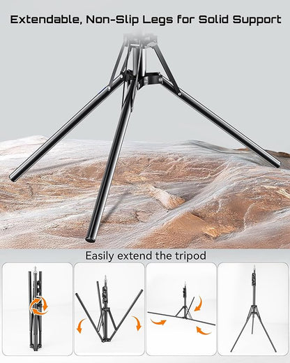 18 Inch Professional LED Ring Light with 70-inch Tripod, CRI≥95, 3000K-6000K Adjustable Brightness & Color Temperature, Phone Holder for Live Streaming, YouTube, TikTok, Makeup, Photography