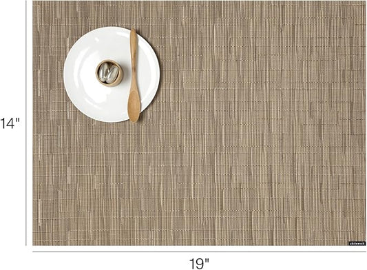 Chilewich Bamboo Placemats Set of 4 - Woven Rectangle Placemats - Reusable, Stain-Resistant, Indoor/Outdoor Tabletop Protection - 18.5" x 13.5" - Camel