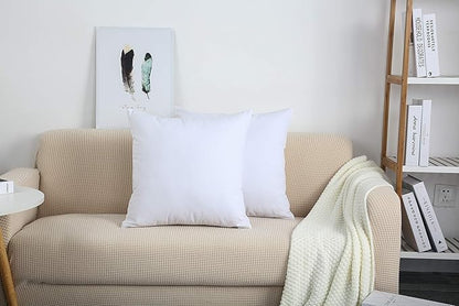 TangDepot Handmade Decorative Solid 100% Cotton Canvas Throw Pillow Covers/Cushion Covers, 45 Colors Available - (16" x16" , White, 2 Count (Pack of 1))