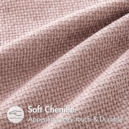 MIULEE Pack of 2 Couch Throw Pillow Covers 20x20 Inch Aesthetic Pink Modern Boho Accent Decorative Pillow Covers Soft Cute Chenille Farmhouse Cushion Covers for Home Decor Bed Sofa Living Room
