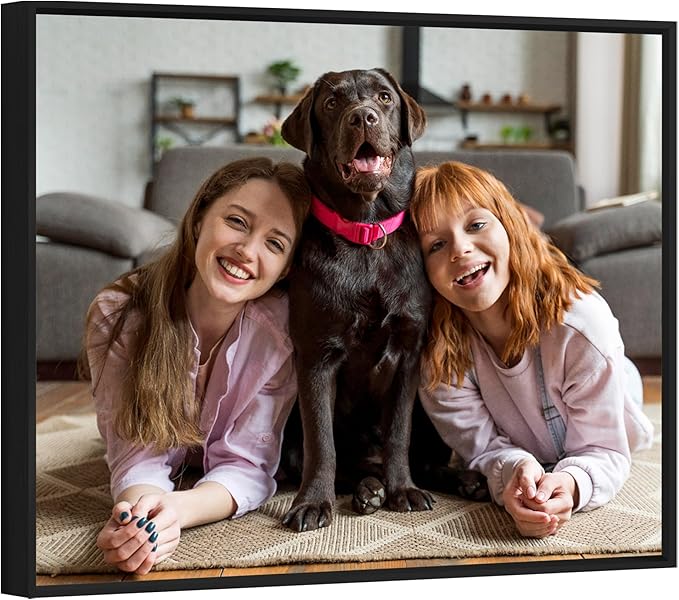 jenesaisquoi Upload Your Photo Image Custom Personalized Photo to Poster Printing Home Decor Wall Art Prints (Black Frame, 24" x 20")