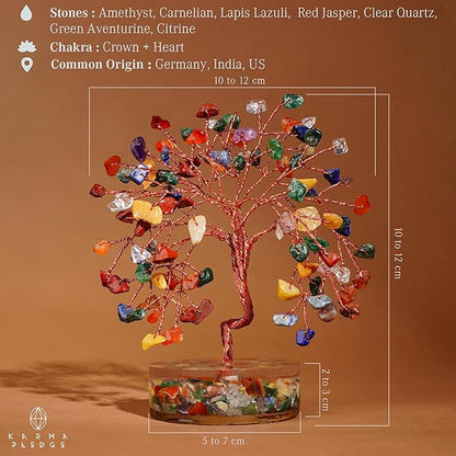 7 Chakra Tree Gifts for Women, Handmade Crystal Tree of Life for Positive Energy, Money, Good Luck, Reiki Healing, Christmas Home Decor, Office Desk Decor, Unique Birthday Gifts for Mom, Sister