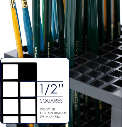 U.S. Art Supply 96 Slot Marker Organizer & Paint Brush Holder – Marker Storage, Pens, Brushes, Colored Pencils