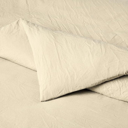 Amazon Basics Brushed Microfiber Comforter Set, Extra Soft with Natural Texture, 3-Piece, Queen/Full, Beige