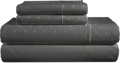 100% Egyptian Cotton King Bed Sheets – Silky Sateen Weave for All Season Comfort, 15" Deep Pocket King Sheets Set, OEKO-TEX Certified, Fade Resistant, Durable Hotel Comfort at Home -Swiss Dot Charcoal