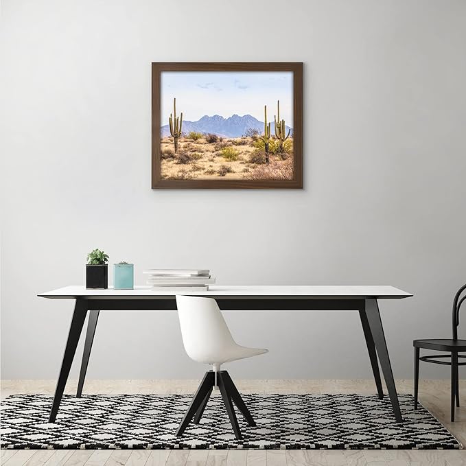 Americanflat 16x20 Picture Frame with Polished Plexiglass - Wide Picture Frames Made of Engineered Wood for Vertical or Horizontal Wall Display - Epic Collection - Mahogany