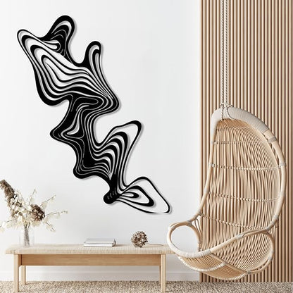 Abstract Line Metal Wall Art,Abstract Metal Wall Art,Abstract Metal Line Art Wall Decor,Metal Line Art,Abstract Wall Art,Modern Wall Art,Living Room Decor (Black, 27x35inch / 70x90cm, metal wall art)