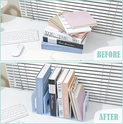 BAYTORY 2Pcs Acrylic File Holder Purse Organizer, Sturdy Desktop File Sorter Organizer, Binder Shelf for Office Desk Kitchen Shelf Closet (Green)