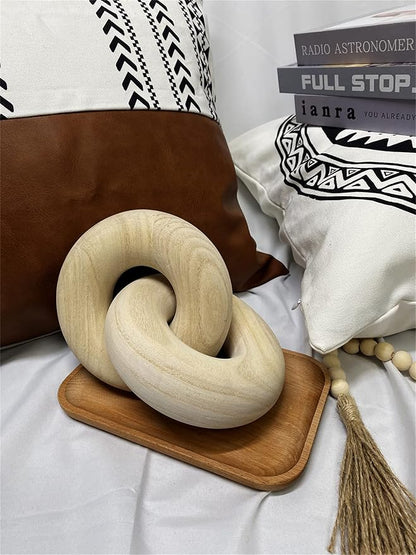 S-SNAIL-OO Wood Chain Link Decor, 2-Link Wood Chain Boho Decor for Living Room, Farmhouse Decor, Coffee Table (Wooden)