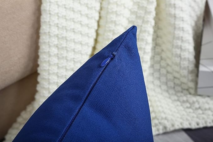 TangDepot Handmade Decorative Solid 100% Cotton Canvas Throw Pillow Covers/Cushion Covers, 45 Colors Available - (16" x16" , Royal Blue, 2 Count (Pack of 1))