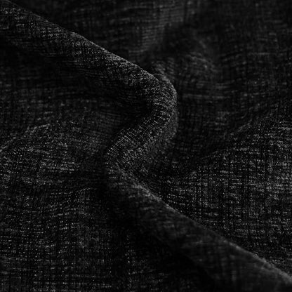 CaliTime Throw Pillow Covers Decorative 24 X 24 Inches Pack of 2 Cotton Thread Stitching Edges Solid Dyed Soft Chenille Cushion Cases for Couch Sofa Bed Living Room Farmhouse Black
