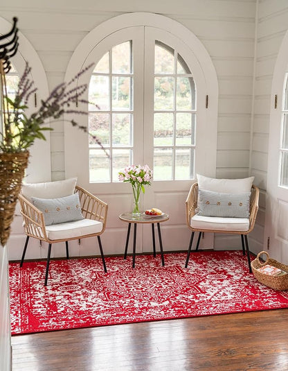 Rugs.com Arlington Collection Rug – 10' x 14' Red Medium-Pile Rug Perfect for Living Rooms, Large Dining Rooms, Open Floorplans