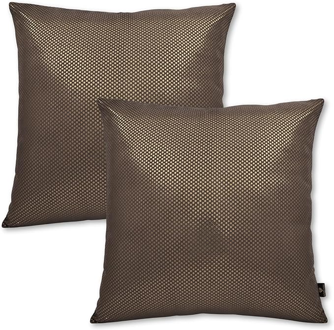 LL LEATHER LOVERS Star Sparkling Suede Pillow Cover, Square Soft Golden Metallic Throw Pillow Covers, Pillow Cases for Home Décor, Sofa, Couch Chair, Car (20x20 Inches, Sparkling Dark Grey Pack of 2)