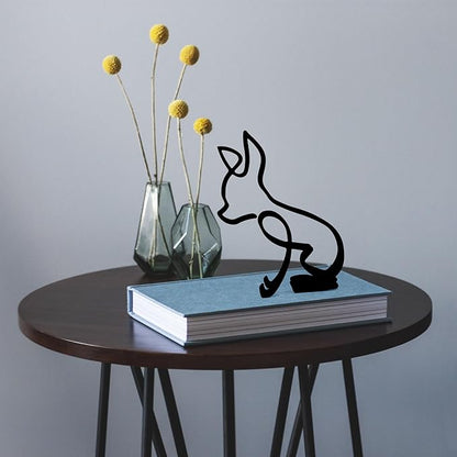 Marsrut Abstract Chihuahua Metal Dog Sculpture Minimalist Geometric Line Art Breed Wall and Table Decor Wire Art Statue for Living Room Home Office Desktop Ornament Decoration