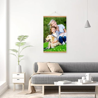 SZDHHH Custom Photo Prints with Magnetic Hanger Frame Canvas Poster Prints With Your Photos Personalized Hanging Poster Pictures Wall Art Decor Framed for Home Decor Gifts Keepsakes (30" Lx20 W)