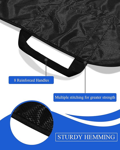 SPRING SEAON Patient Positioning Bed Pad with Handles – Transfer & Slide Sheet for Elderly Care, Waterproof Washable Draw Sheet for Hospital or Home Use, 46.5" x 38.5", 450 LBS Support,Black