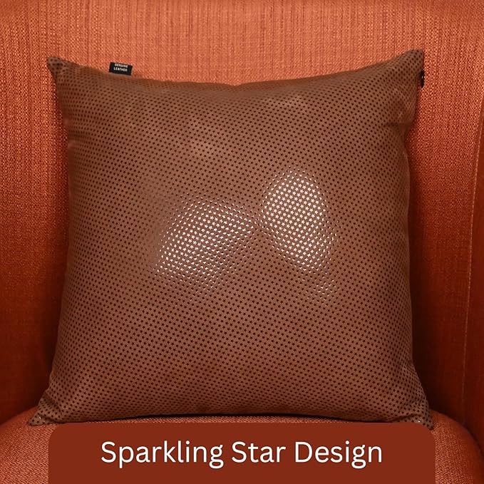 LL LEATHER LOVERS Star Sparkling Suede Pillow Cover, Square Soft Metallic Throw Pillow Covers, Pillow Cases for Home Décor, Sofa, Couch Chair, Car (16x16 Inches, Sparkling Brown Pack of 1)