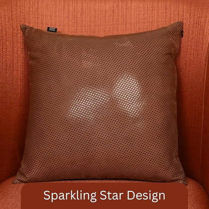LL LEATHER LOVERS Star Sparkling Suede Pillow Cover, Square Soft Metallic Throw Pillow Covers, Pillow Cases for Home Décor, Sofa, Couch Chair, Car (22x22 Inches, Sparkling Brown Pack of 2)